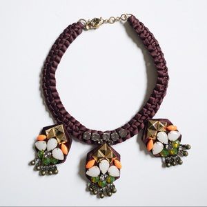 J.Crew Women’s Burgundy Rope Crystal Necklace